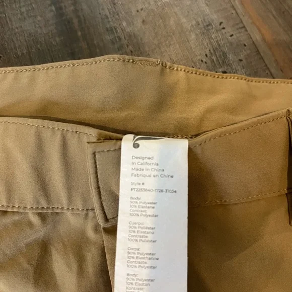 Fabletics Pants Mens 31x34 Tan The Only Pant Golf Performance Stretch Casual EUC - Picture 4 of 5